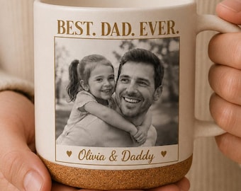 Tazza in ceramica personalizzata con foto di papà e figli, tazza da caffè "Il miglior papà di sempre", regalo per la festa del papà dai figli, tazza in ceramica personalizzata, tazza da caffè con la tua immagine