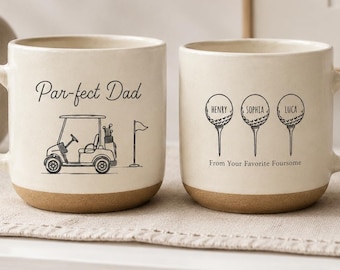 Tazza personalizzata "Best Dad" di Par Pottery, Tazza personalizzata "Par-fect Dad", Regalo per la festa del papà a tema golf, Regalo per gli amanti del golf, Regalo di compleanno per il papà