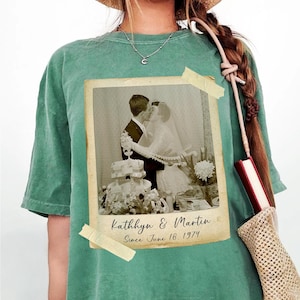 Custom Photo 50th Anniversary T-Shirt, Vintage Photo And Year Shirt, Married For 50 Years Shirt, Couple Anniversary Shirt, Anniversary Gifts
