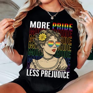 Comfort Colors More Pride Less Prejudice Shirt, LGBTQ Shirt, Proud Ally Shirt, Pride Parade T-Shirt, Lesbian Shirt, Pride Month Tee