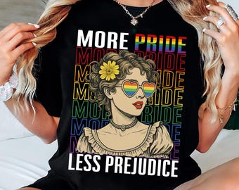 Comfort Colors More Pride Less Prejudice Shirt, LGBTQ Shirt, Proud Ally Shirt, Pride Parade T-Shirt, Lesbian Shirt, Pride Month Tee