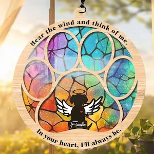 Personalized Dog Loss Sympathy Suncatcher, Custom Dog Memorial Suncatcher, Dog Loss Sympathy Gift, Dog Remembrance Gift, Pet Memorial Gift