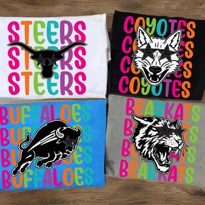 Neon Mascot Custom Shirt, Custom Favorite Team Shirt, Personalized Mascot Shirt, School Spirit Mascot Shirt Team, Custom Team Name Shirt