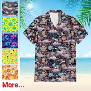 Custom Face Hawaiian Shirt, Personalized Hawaiian Shirt with Face for Men Women, Pet, All Over Print Father&#39;s Day Shirt, Custom Dog Shirt