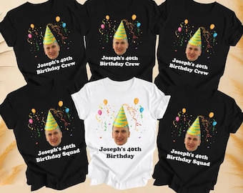 Custom Birthday Photo Name Shirt, Personalized Photo Birthday Party Shirt, Custom Face Birthday Shirt, Birthday Face Name Tee, Birthday Gift