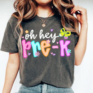 Oh Hey Pre-K Teacher Preppy Shirt, PreK Teacher Shirt, Custom Teacher TShirt, Back to School Shirt, PreK Shirt for Teacher Team, PreK Squad
