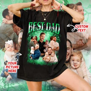 Custom Dad Bootleg Shirt, Best Dad Ever Shirt, Custom Bootleg Rap Tee, Gift for Girlfriend Gift for Boyfriend, Custom Photo Dad Shirt