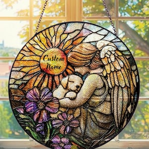 Personalized Dog Stained Glass Suncatcher, Custom Pet Memorial Stained Glass Suncatcher, Dog Memorial, Loss of Dog Sympathy Gift, Pet Loss