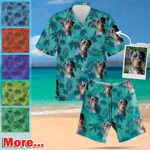 Custom Hawaiian Shirt, Personalized Hawaiian Shirt with Face for Men Women Kids, Pet, All Over Print Father&#39;s Day Shirt, Custom Dog Hawaiian