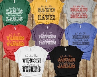 Camisetas personalizadas de mascota escolar, camiseta de mascota escolar, camiseta de mascota de equipo, camiseta personalizada con el logotipo de la escuela, camiseta personalizada con el nombre del equipo escolar