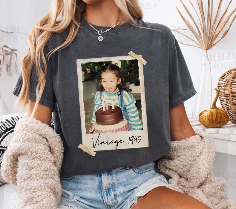 Personalized 30th Birthday T-Shirt, Custom Photo Comfort Colors Birthday Shirt, 30th Birthday Gift, 40th Birthday Gift, Vintage 1995 Tee