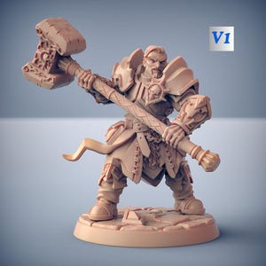 Human Paladin Cleric Fighter Premium dnd Miniature Mini Figurine Figure | Sanded & Primed | 32mm Scale
