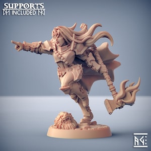 Human Female Fighter Paladin Cleric |  | Premium dnd Miniature Mini Figurine Figure Sanded & Primed 32mm