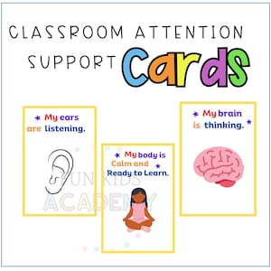 Cartes d'aide au comportement en classe, PDF, téléchargement numérique, téléchargement immédiat