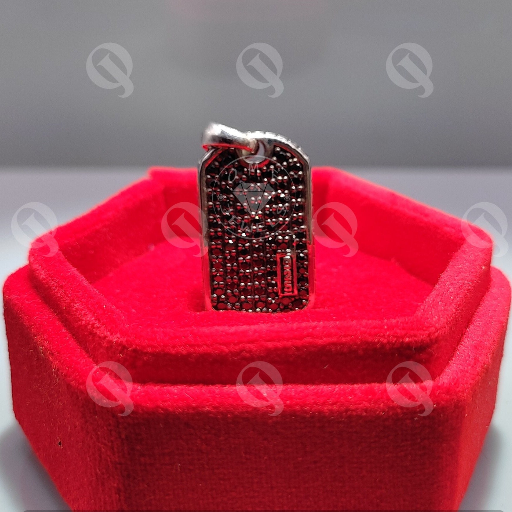Men s Dog Tag Pendant Pave Black Diamond Pendant Men s Silver Pendant for Mens Jewellery Gifts Him Etsy UK