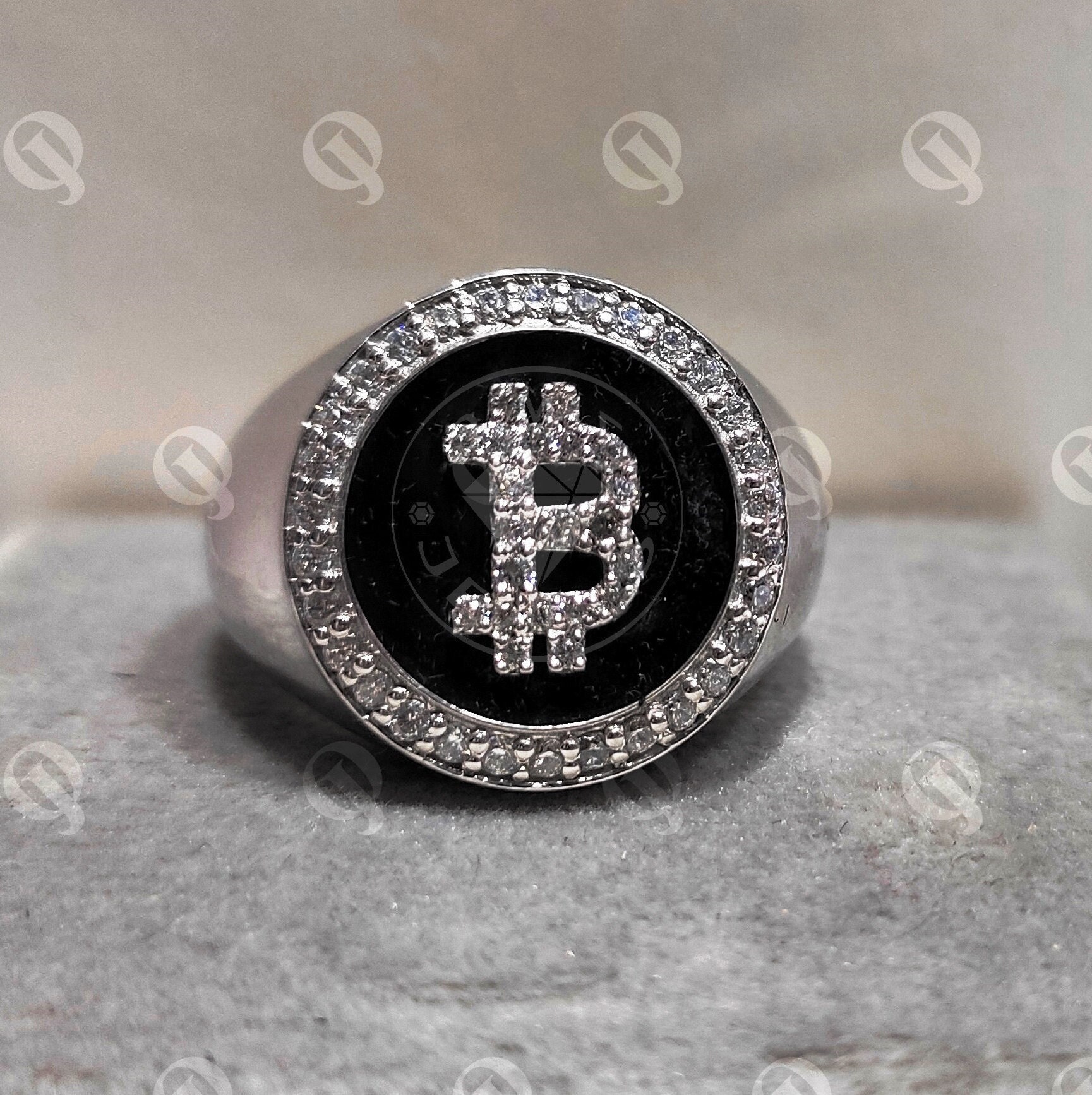 Anillo Bitcoin de plata, Anillo de compromiso Bitcoin, Joyería Bitcoin, Anillo  de regalo Bitcoin Man, Anillo de diamantes de moneda criptográfica, Anillo  de moneda digital - Etsy España