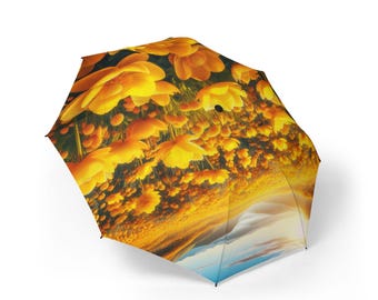 Lebendiger Blumenschirm: Halbautomatisches faltbares Design, Polyestergewebe