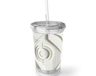 Modern Acrylic Tumbler: Reusable Travel Mug with Straw