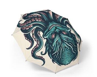 Gothic Octopus Art Umbrella: Foldable Waterproof Design
