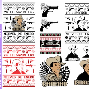 Design feio de suéter de Natal de Chalino Sanchez para arquivos cricut e silhueta, máquinas de corte, png eps, dxf, svg, download digital