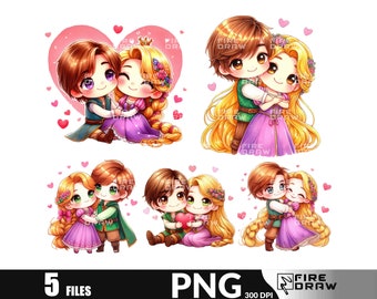Magical Princess Valentines Cartoon png file, PNG Designs for T-Shirts, Stickers, Cake Toppers, and Birthdays items
