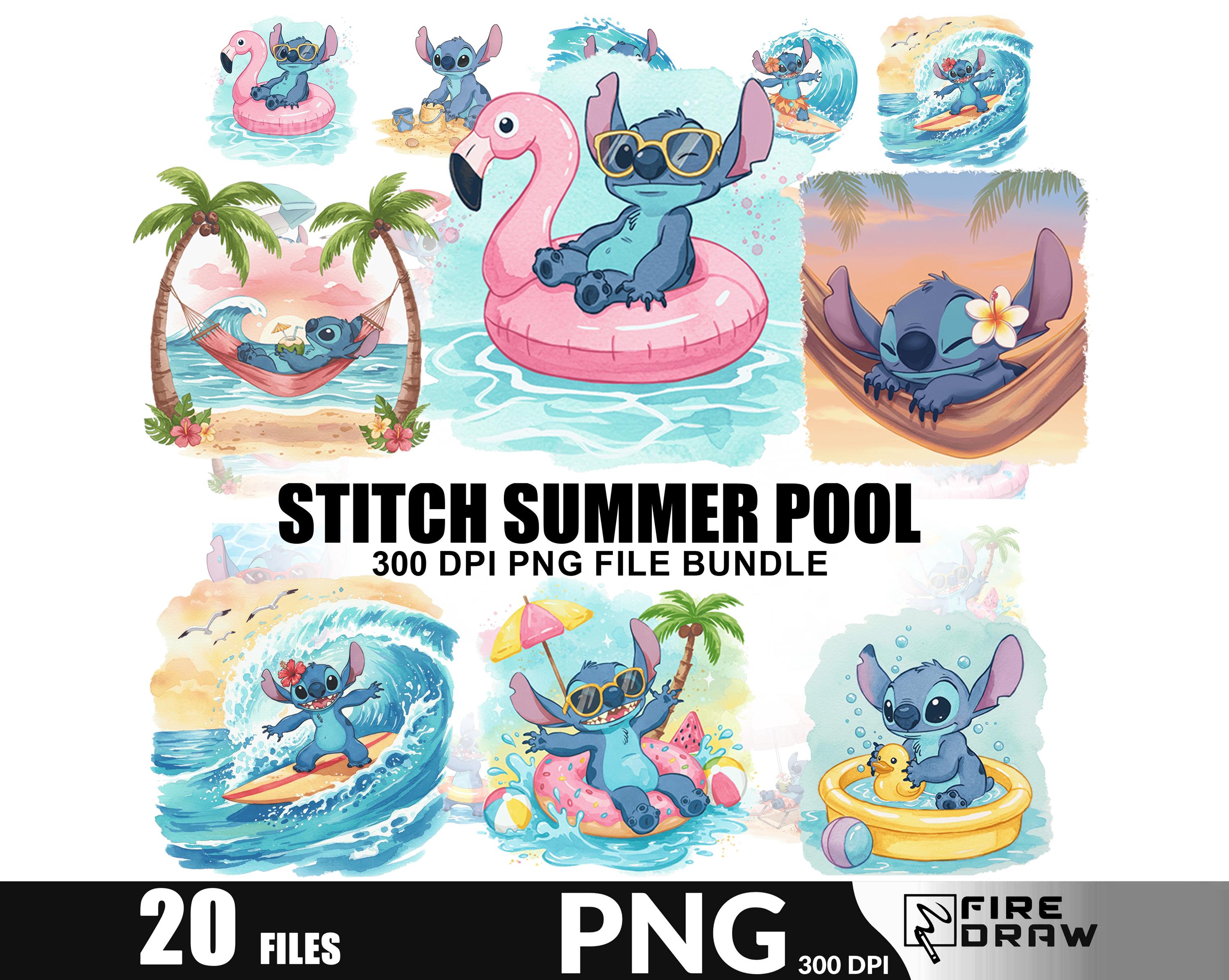 Stitch Pool Raft Stitch Pool Party PNG Bundle: Summer Beach Digital Download - Etsy
