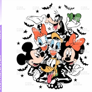 Mouse And Friend svg png Prints, Spooky Vibes PNG, Halloween Skeleton Png, Trick Or Treat, Halloween T Shirt Design, Sublimation Design