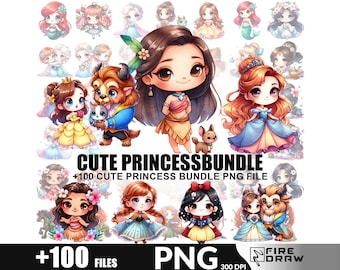 Princess Party Bundle PNG, Cute Princess Png, Baby Princess Png, Princess Birthday Png, Princess Tshirt, Tumbler, Wrap, and  Stickers Png