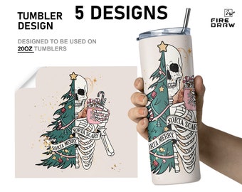 Sorta Scary Sorta Merry Christmas png tumbler 20oz, Christmas Skeleton Png, Funny Skeleton Christmas, winter tumbler png Bundle