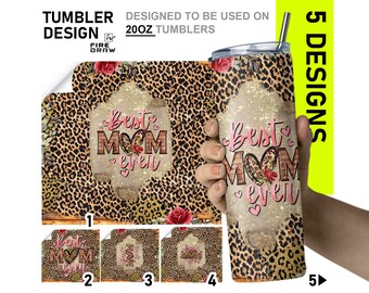 Best Mom Ever with hearts Skinny Tumbler PNG Sublimation Design, Western Mom Tumbler PNG, Mother&#39;s Day 20oz Skinny Tumbler, Instant Download