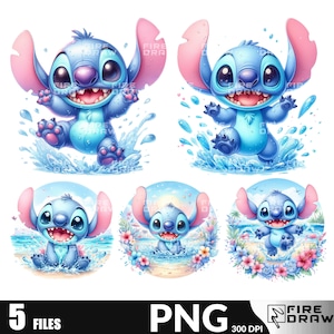26 Stitch Splash png, Stitch Sublimation png, Lilo & Stitch Summer Pool Tumbler Wrap PNG, Stitch Summer Beach Design png, Natychmiastowe pobieranie