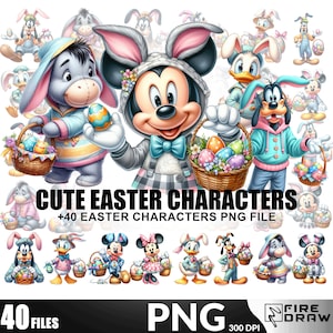 Mickey and friends Easter DIY Png Bundle, + Magical max Easter Decorations for Happy Easter Projects, Instant Digital Download