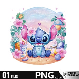 Stitch Beach Shirt Sublimation Design png, Lilo & Stitch Summer Pool Tumbler Wrap PNG, Stitch Summer Beach Design png, Natychmiastowe pobieranie