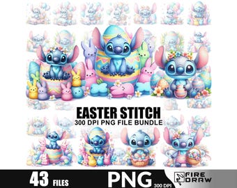 Stitch Easter PNG Bundle: Shirt Design (Digital Download)