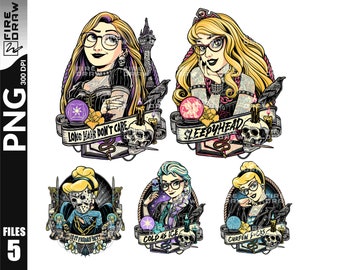 Punk Princess Clipart PNG Bundle: Rock Princess Sublimation Designs