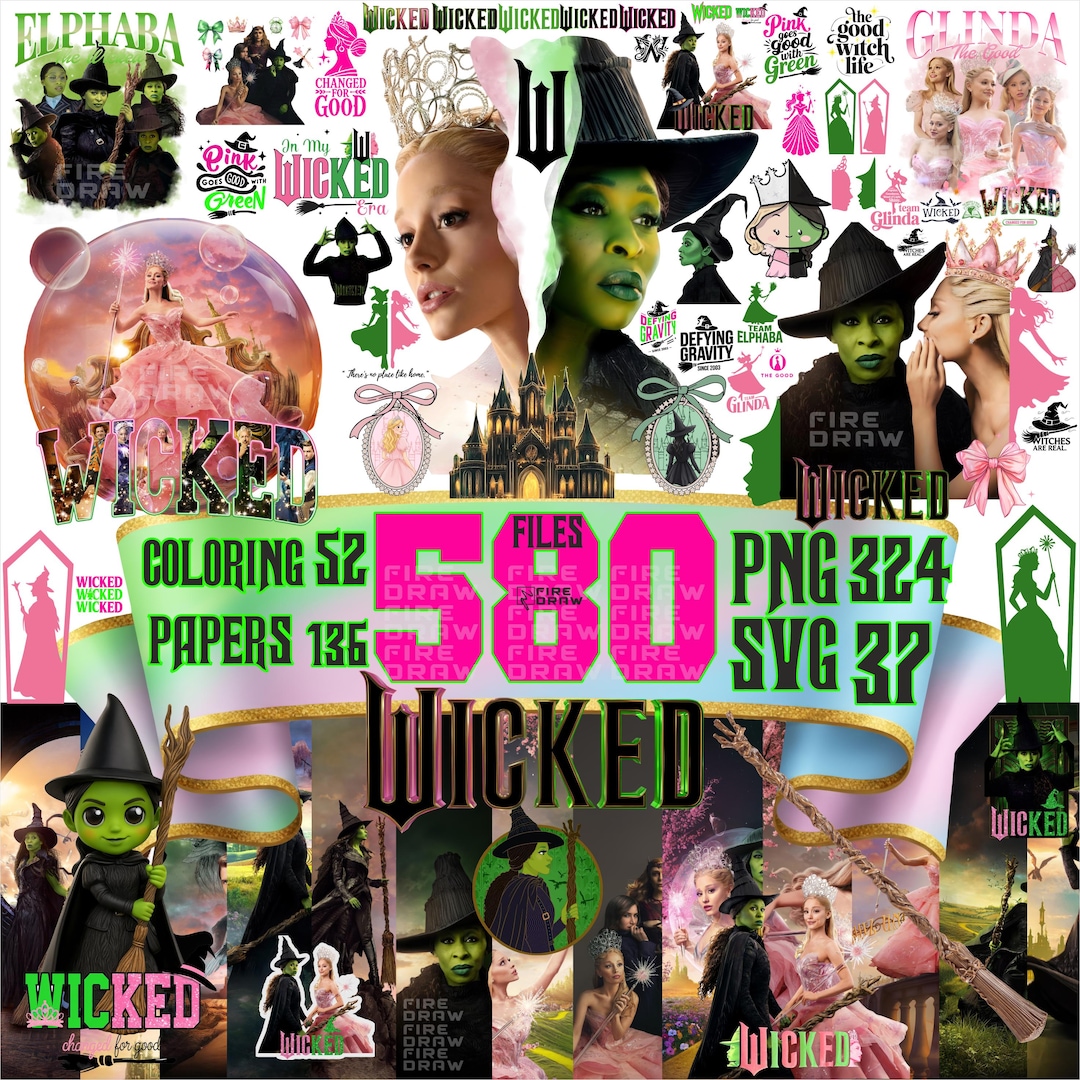 580 Wicked PNG, Wallpaper, Coloring Page and SVG Bundle, Wicked Change ...
