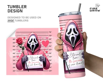 horror valentine PNG tumbler 20oz Designs for Valentine love png, happy Valentine png, dtf love Valentine, digital download