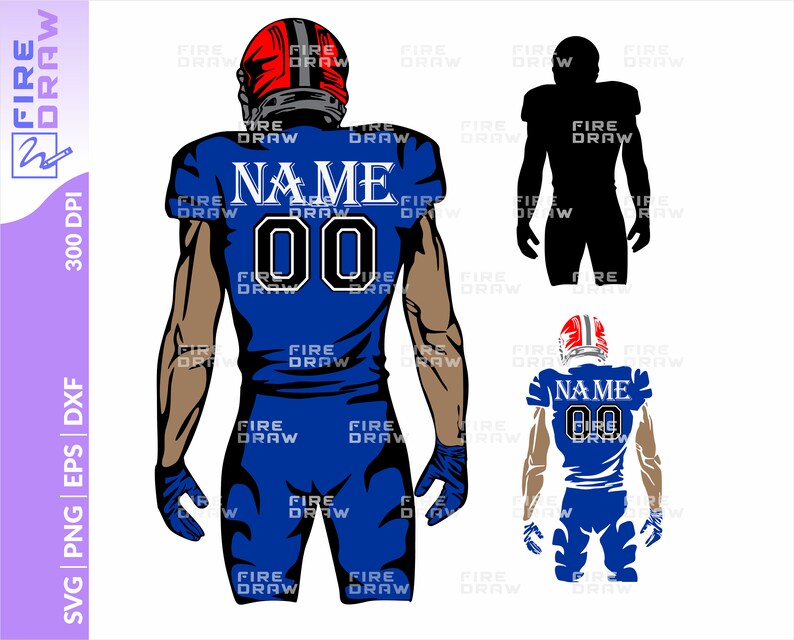 Layered Custom Football SVG Customizable Football Player Name Etsy