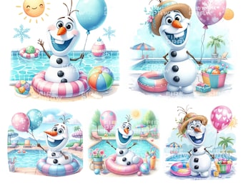 Olaf Pool Party PNG Bundle: Summer Birthday (Digital Download)