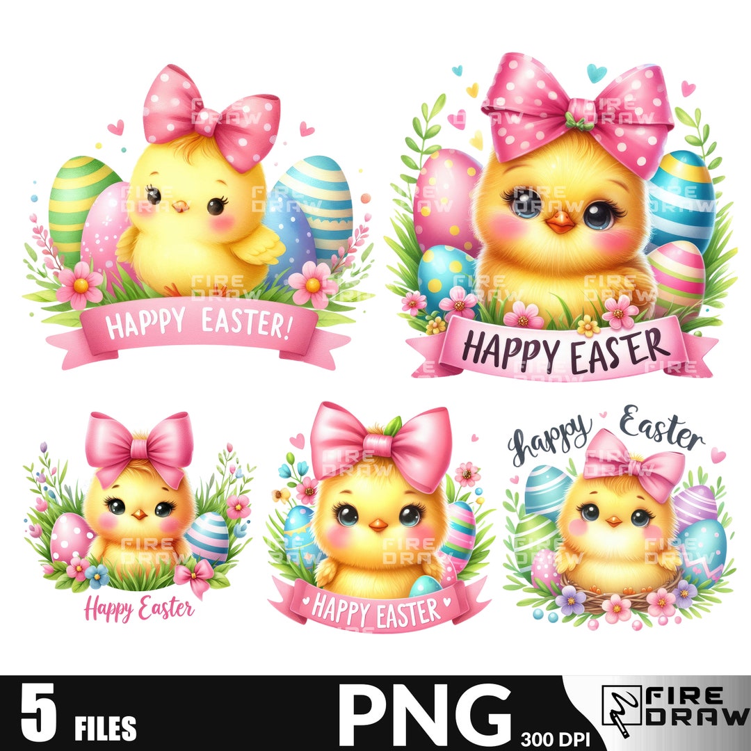 Yellow Easter Chick Clipart Bundle: Spring PNG (digital Download) - Etsy