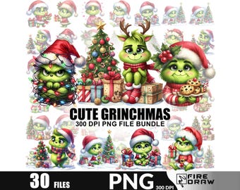 baby grinchmas png, cute green bow and hearts christmas png , funny Designs, cute winter holiday file png, t-shirt sublimation design,
