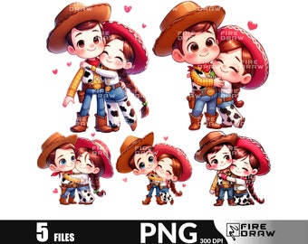 Cute Woody and Jessie Valentine's Day Png, Cartoon Valentine Png, funny valentine shirt png , Retro Valentines Png, valentine png for shirt