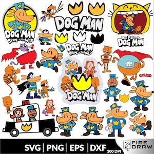 Dog Man SVG + PNG BUNDLE, Dogman Png, Dogman Svg, Birthday Dogboy svg bundle,Dog Boy Cricut svg, Dogboy Printable Shirt Digital Download