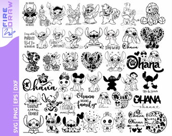 Stitch SVG Bundle, Stitch svg out-line bundle, Angel svg, Stitch Tumbler svg, lilo Cartoon Svg Clipart,File Cricut, Cartoon Instant Download