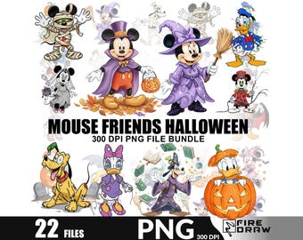 Spooky Mickey Mouse Halloween PNG Bundle: Horror Shirt Design