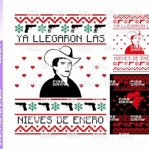 Chalino Sanchez feo diseño de suéter navideño para archivos cricut y silueta, máquinas de corte, png eps, dxf, svg, Descarga Digital