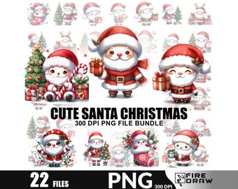 Fröhlicher Weihnachtsmann PNG: Kokette Weihnachtssublimation (Digitaler Download)