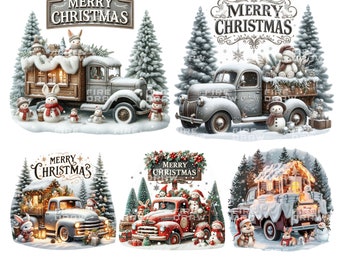 Paquete de muñeco de nieve navideño: imágenes prediseñadas, álbumes de recuerdos, diarios basura, álbumes de recortes, planificadores digitales, descargas digitales