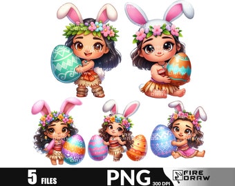 Moana Easter PNG File Bundle: Sublimation Shirt Design (Digital Download)