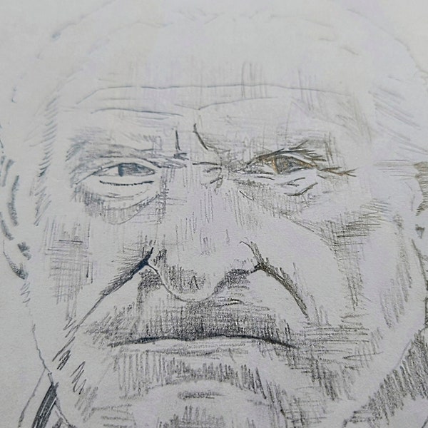 Charles Dance as Tywin Lannister, original pencil drawing, Game of Thrones, George RR Martin
